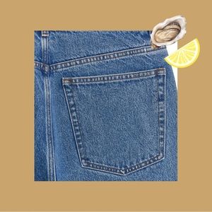 Arket Barrel Leg Non-Stretch Jeans, Medium Blue